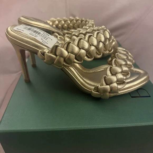 NWT ALEXANDRE BIRMANFrancis Braided Leather Mules Size 7.5